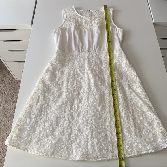 Calvin Klein floral organza lace shift dress ivory size 8 - Picture 9 of 9